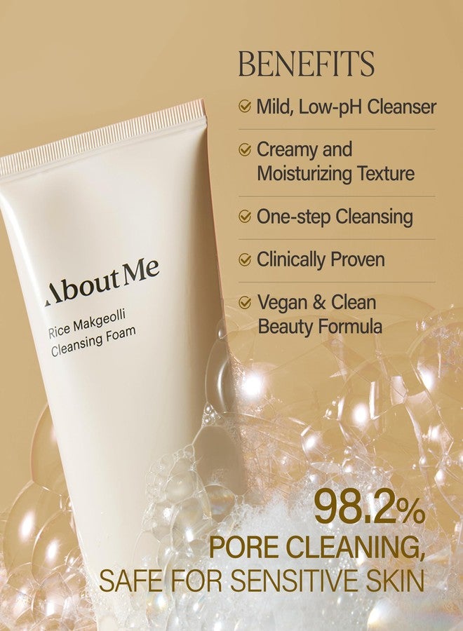 About Me Rice Makgeolli Cleansing Foam – Korean Traditional Fermentation Face Wash for Sensitive Skin – Daily pH Balanced Cleansing with Rice Bran Water – Korean Skin Care – 4.06oz, 120ml - Image 4